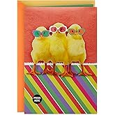 Hallmark Funny Musical Easter Card for Kids, Chicks in Sunglasses (Plays The Chicken Dance)