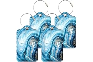 SODSAY 4 Pack Luggage Tags with Full Privacy Cover Stainless Steel Loop for Travel Bag Suitcase