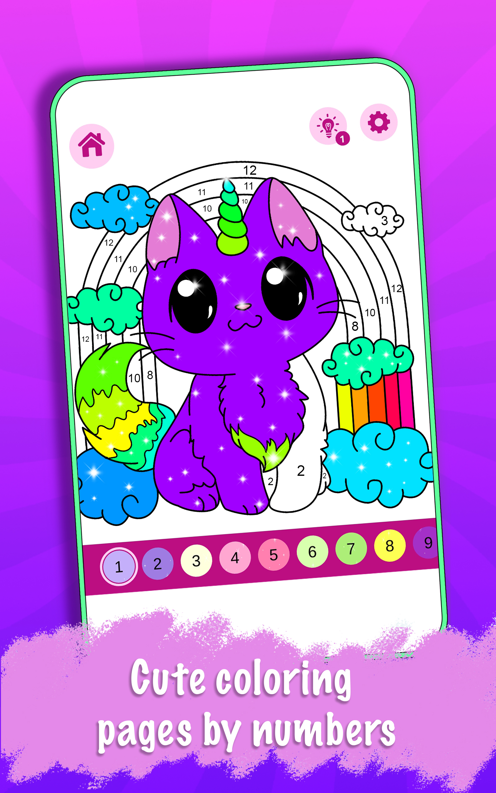 Caticorn Coloring Book by Numbers: Creative Fun for All Ages