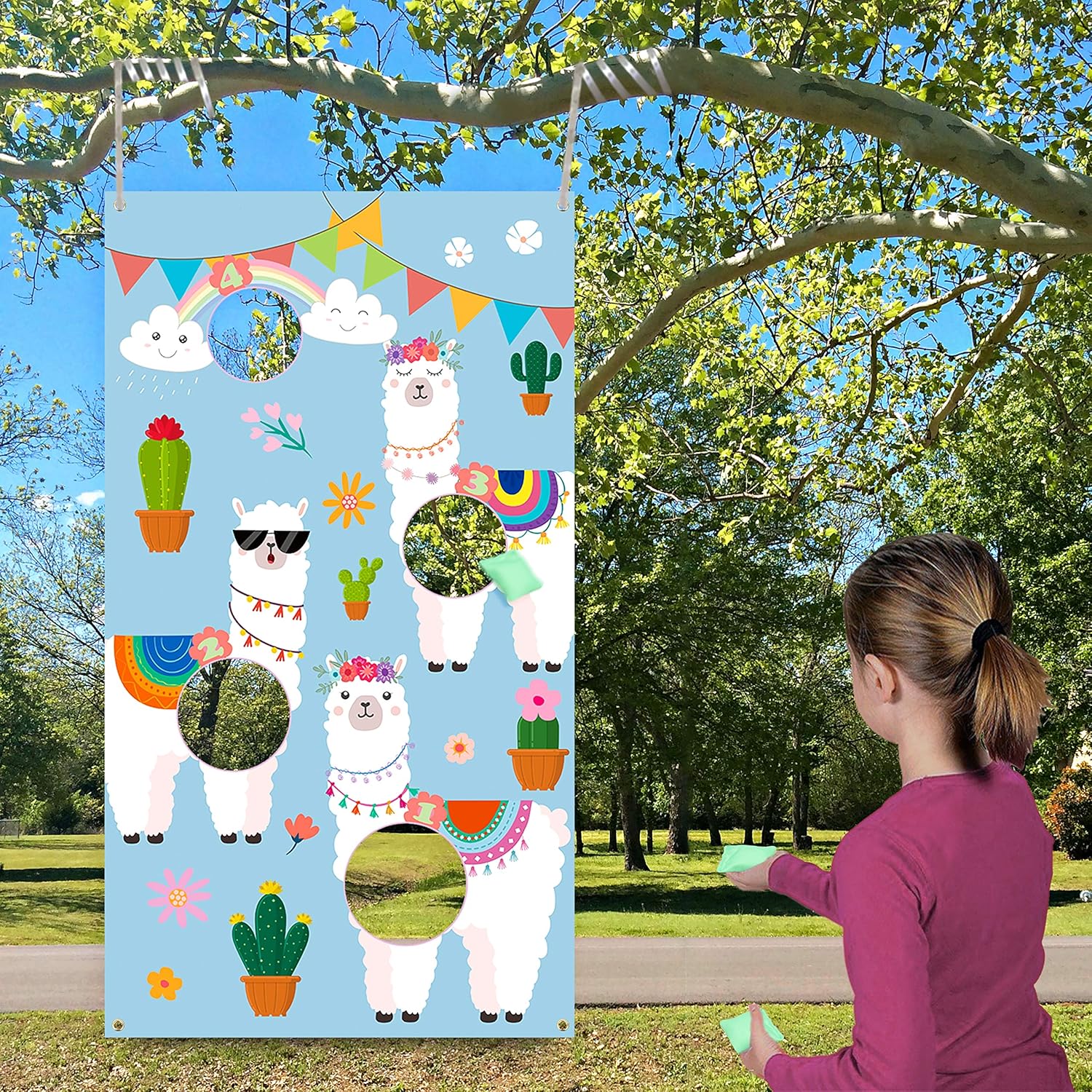 Amazon Com Watinc Alpaca Toss Games With 3 Bean Bags Llama Carnival Party Game For Kids And Adults Alpaca Banner Decoration For Birthday Party Outdoor Yard Favors All Ages Activity Llama Themed Fun