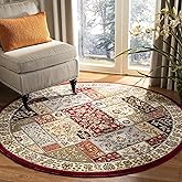 SAFAVIEH Lyndhurst Collection Area Rug - 8' Round, Multi & Ivory, Traditional Oriental Design, Non-Shedding & Easy Care, Idea