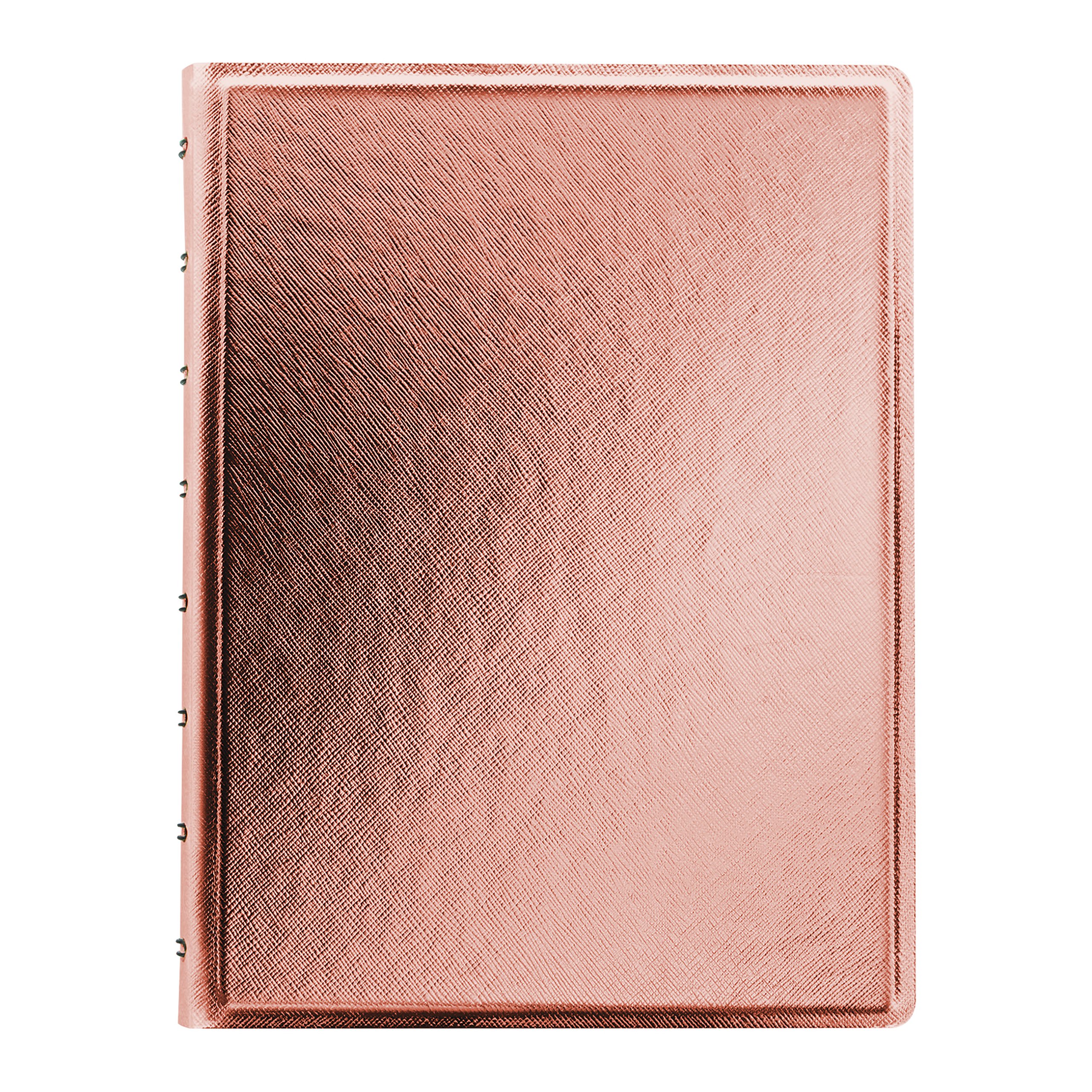 FILOFAX Refillable Saffiano Notebook, A5 (8.25" x 5") Rose Gold - 112 Cream moveable Pages - Index, Pocket and Page Marker (B115058U)