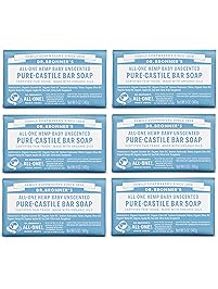 Dr. Bronner's Pure-Castile Bar Soap - Baby Unscented, 5 oz (6 Pack)