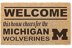 KH Sports Fan Michigan Wolverines Welcome Team Coir Doormat, Multi