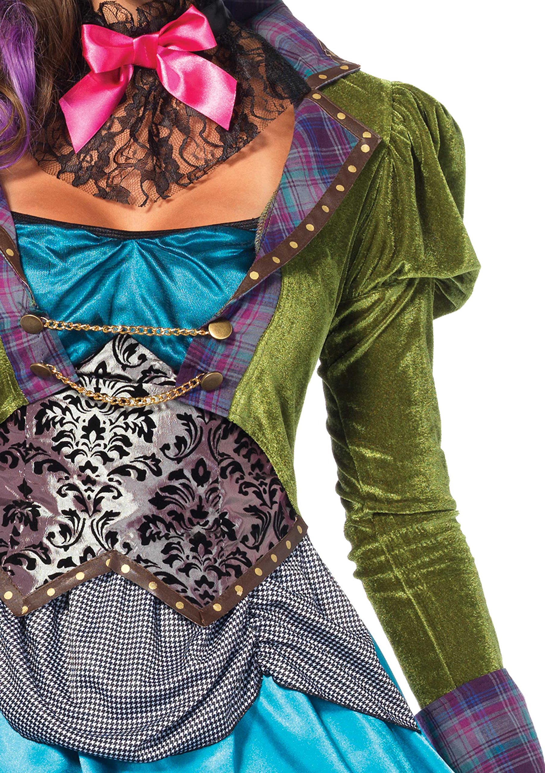 Leg Avenue Women's 3 Piece Deluxe Mad Hatter Costume Halloween Day