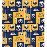 Buffalo Sabres Cotton Fabric W/Classic Geometric Design-Sold by The Yard