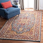 SAFAVIEH Antiquity Collection Area Rug - 5' x 8', Red & Blue, Handmade Traditional Oriental Wool, Ideal for High Traffic Area