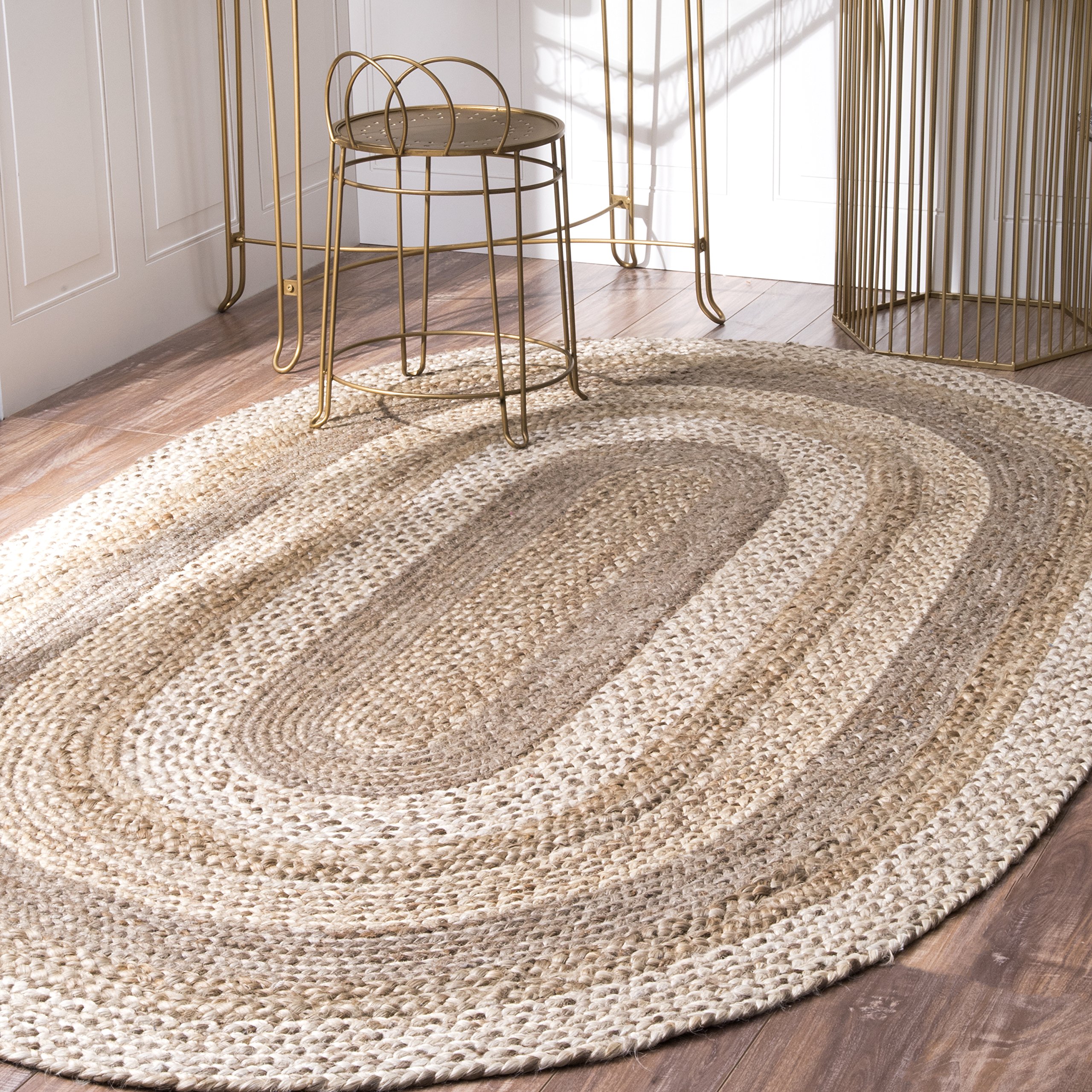 Similar product not like stock photo or description similiarnuLOOM Charlene Border Jute Rug, 5' x 8' Oval, Natural