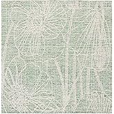 SAFAVIEH Metro Collection Area Rug - 6' Square, Green & Ivory, Handmade Floral Wool, Ideal for High Traffic Areas in Living R
