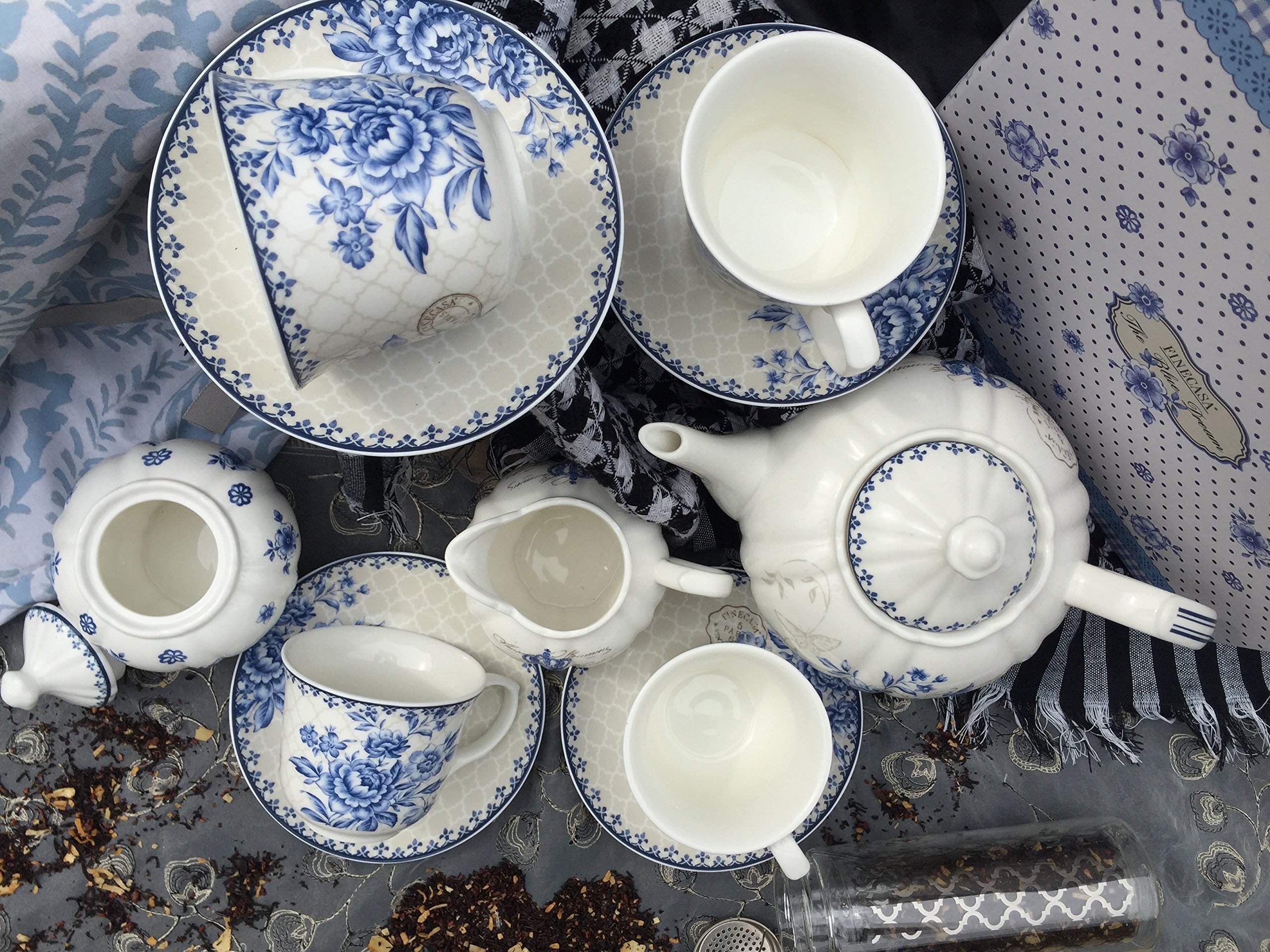 11piece China Tea Set (Blue Dream), China Tea Service, Tea Set For