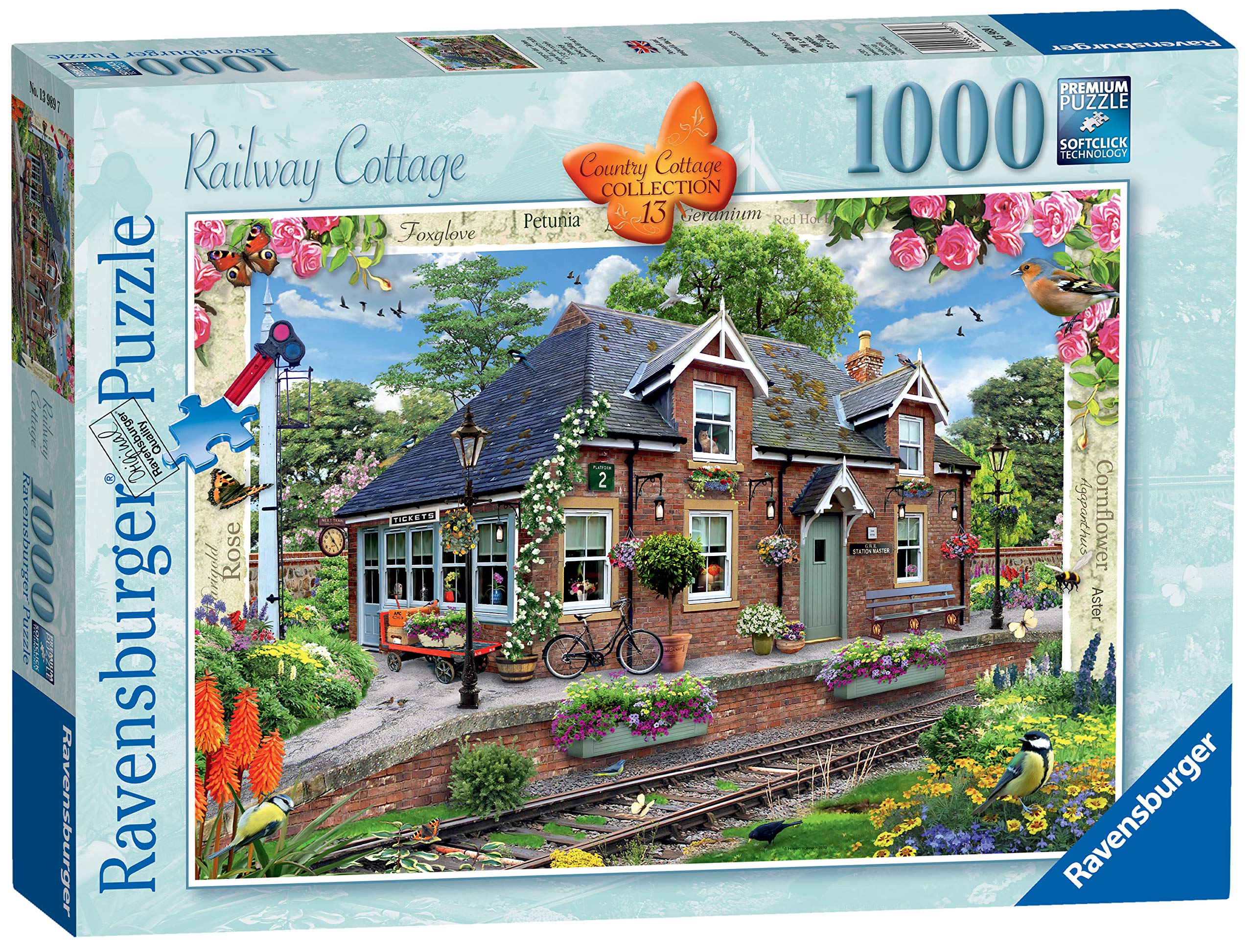 Ravensburger Country Collection No.13 Railway Cottage 1000 Piece Jigsaw Puzzle for Adults and Kids Age 12 Years Up
