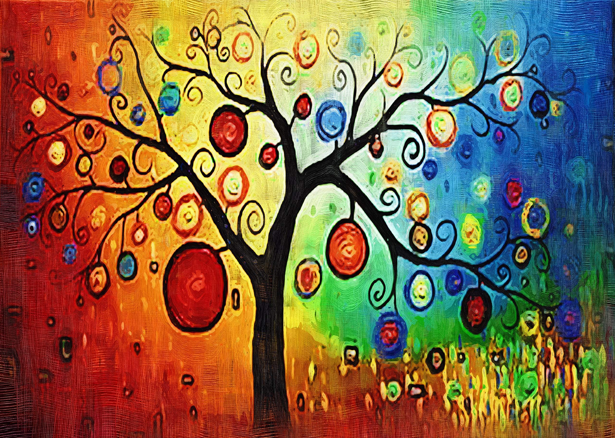 Abstract Colorful Tree - Jigsaw Puzzles For Kids 500-Piece Diy Wooden Toys Puzzle Games