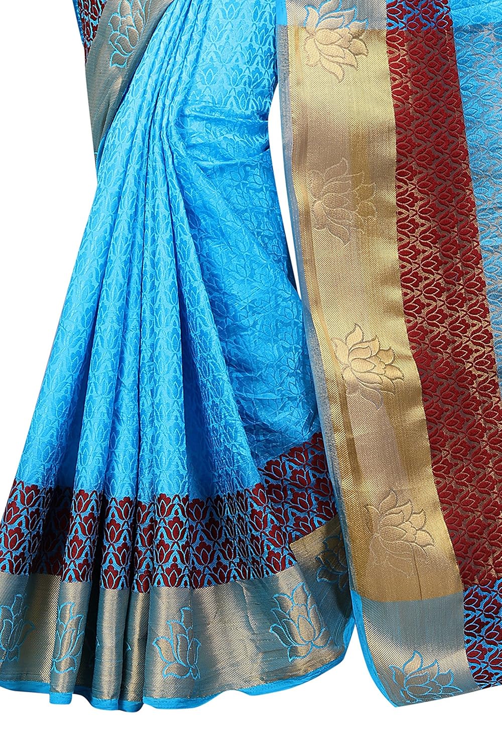 satyam weaves women's ethnic wear jari bordered cotton silk saree.