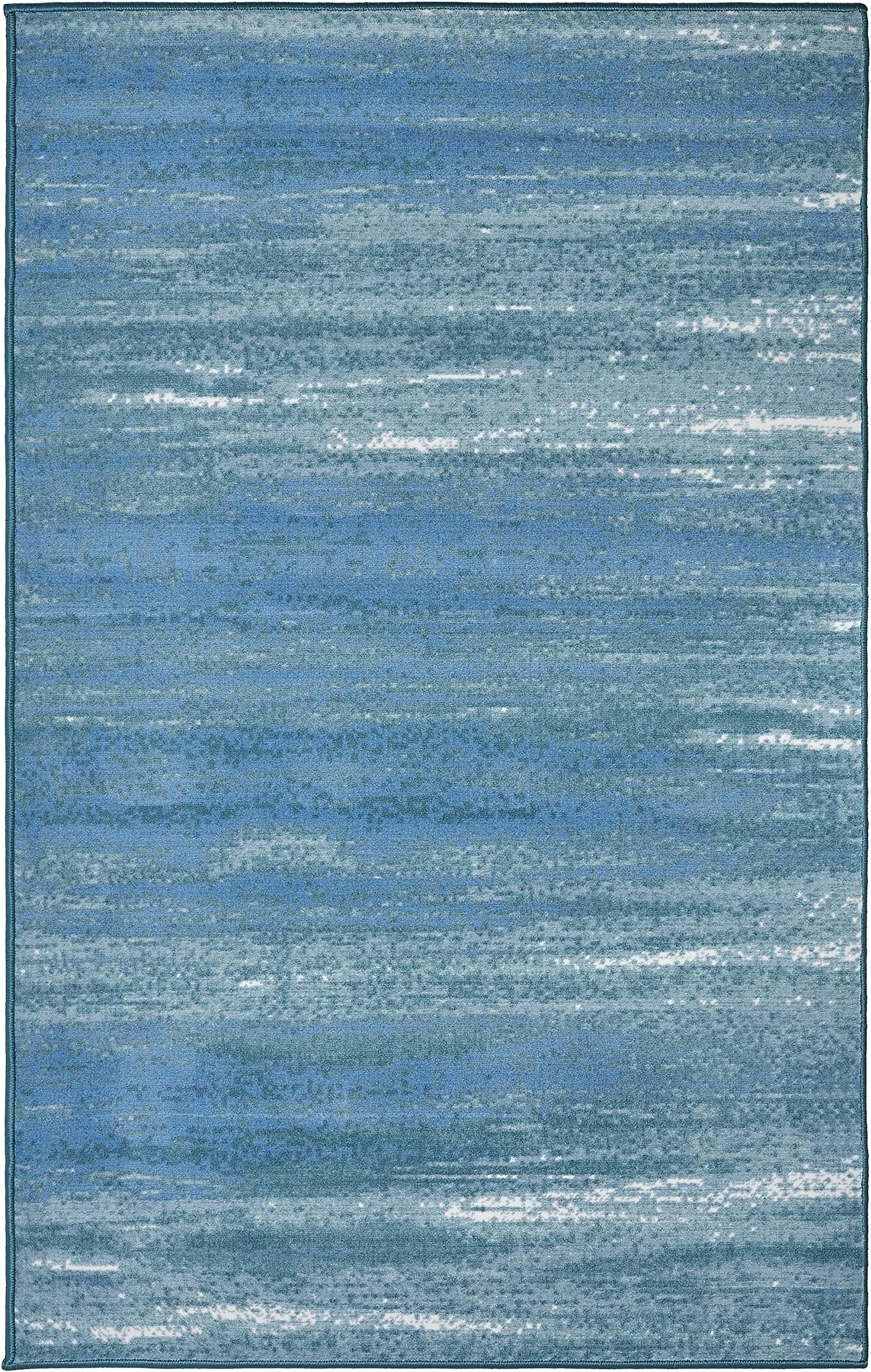 Evolur Home Cape May Waterfall Nursery Rug 70"x52" in Caribbean Blue
