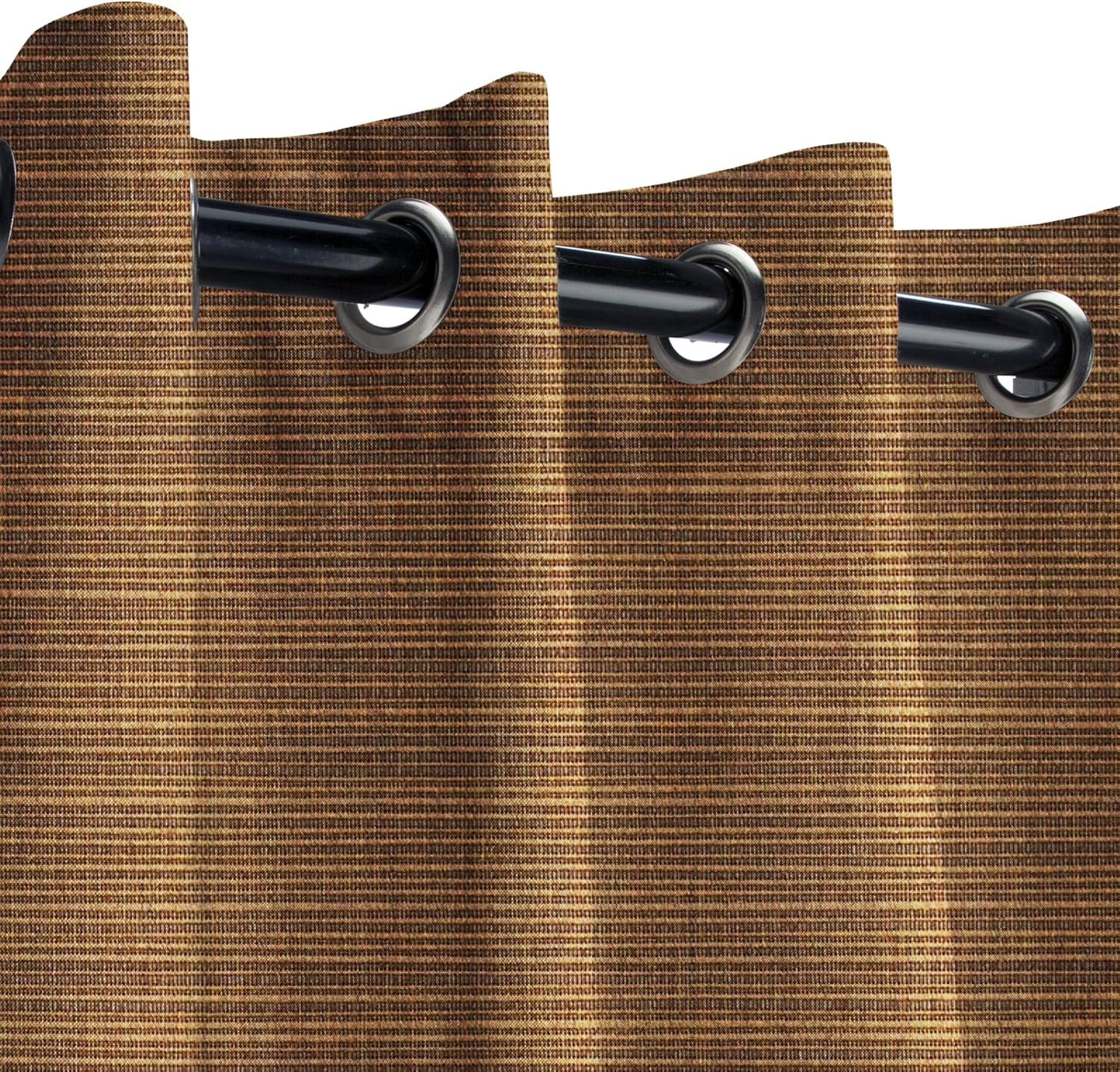 Sunbrella Dupione Oak Outdoor Curtain with Nickel Grommets 50 in. Wide x 84 in. Long