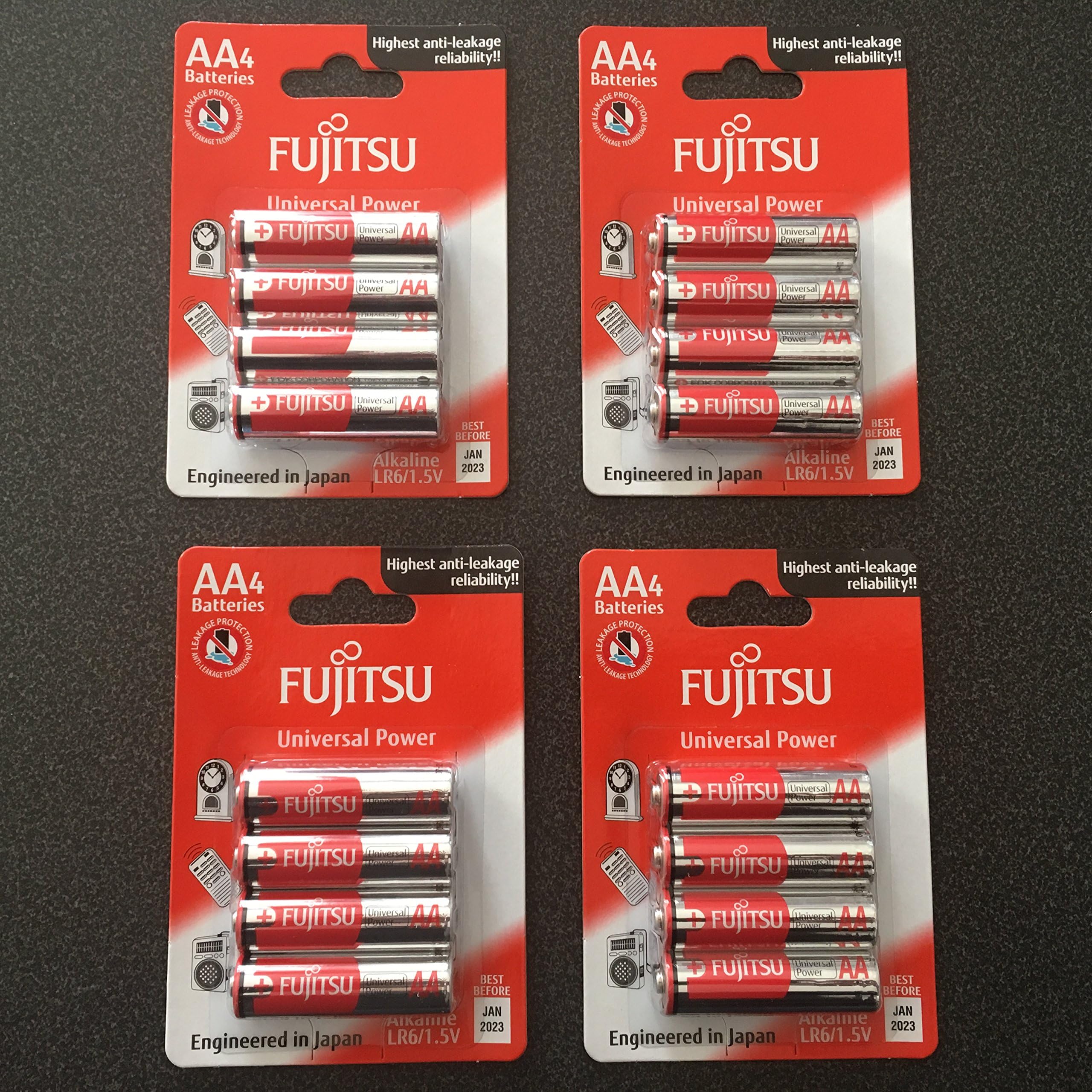 FUJITSU Pack of 16 AA Batteries Alkaline 1.5 V R06