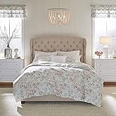 Laura Ashley Home - Twin Duvet Cover Set, Reversible Cotton Bedding with Matching Sham, Breathable Home Decor for All Seasons (Madelynn Blue, Twin)