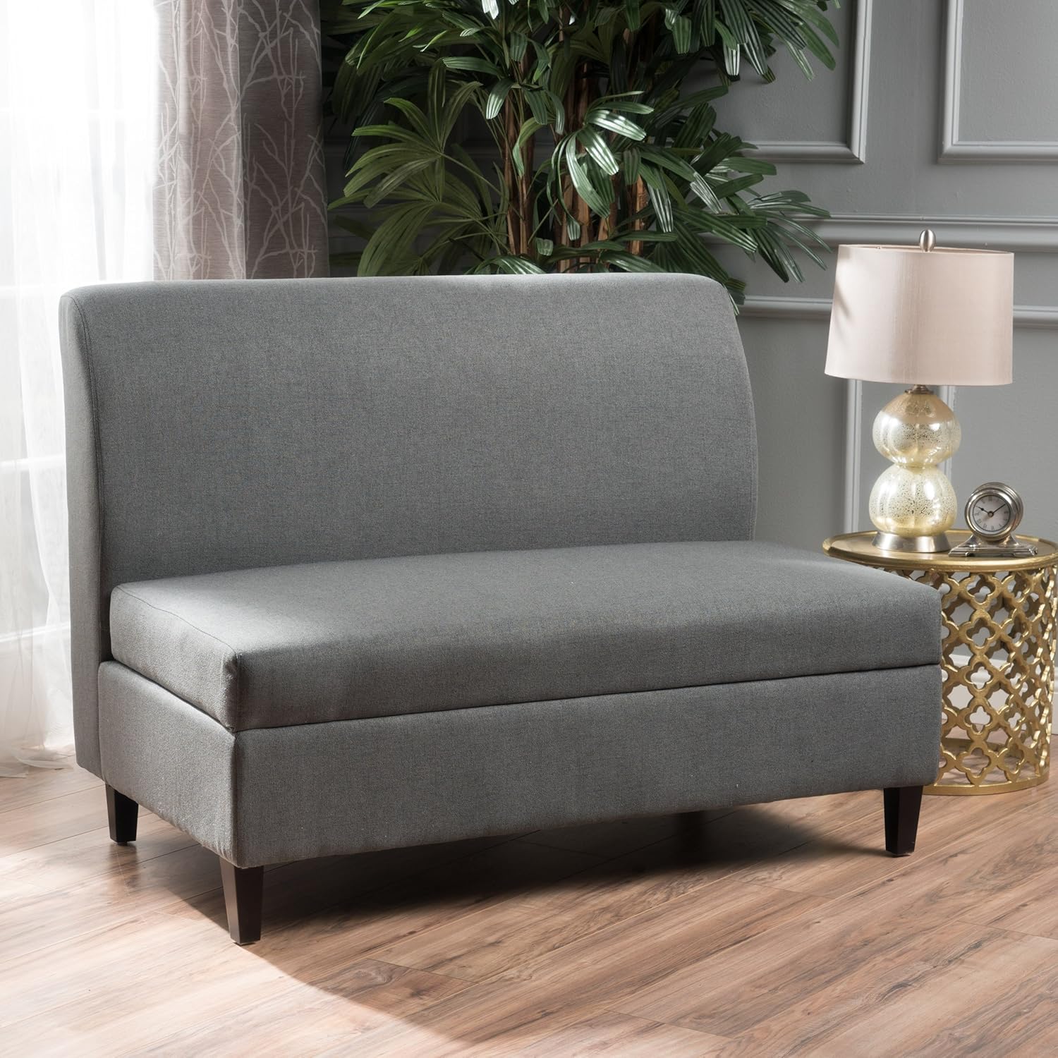 Christopher Knight Home Tovah Fabric Storage Loveseat, Charcoal: Kitchen & Dining