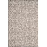 SAFAVIEH Washable Rug Outdoor Courtyard Collection - 4' x 5'7", Beige & Beige, Non-Shedding & Easy Cleaning, Ideal for Patio,