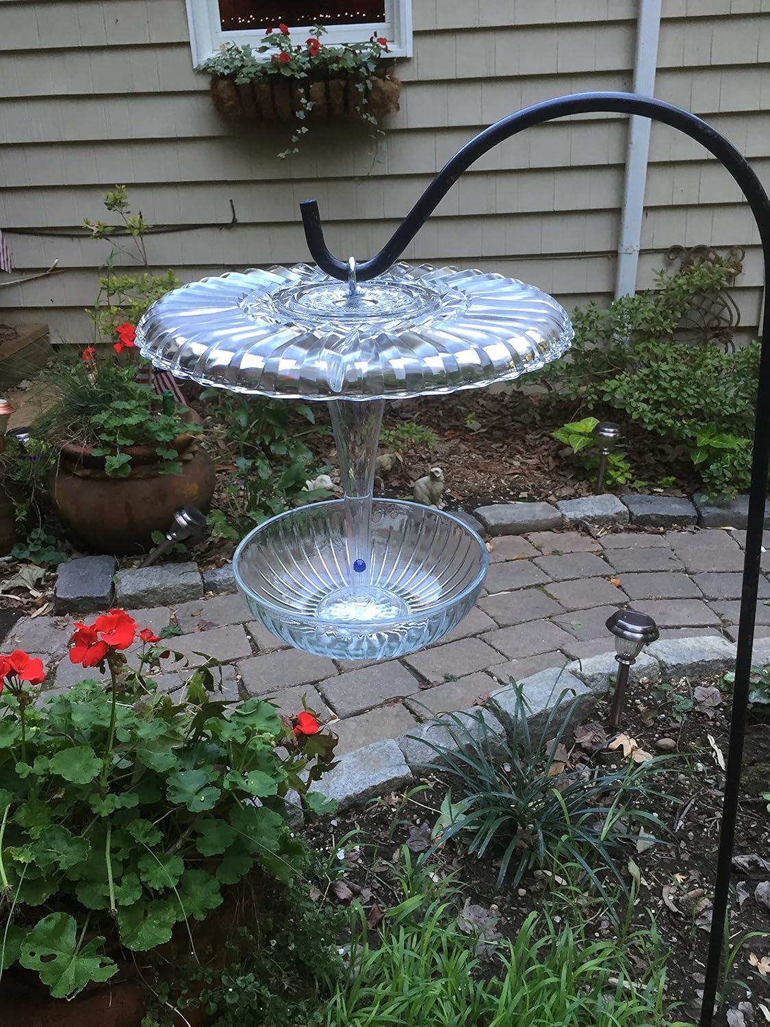 Amazon Com Vintage Glass Bird Feeder With Blue Marble Handmade