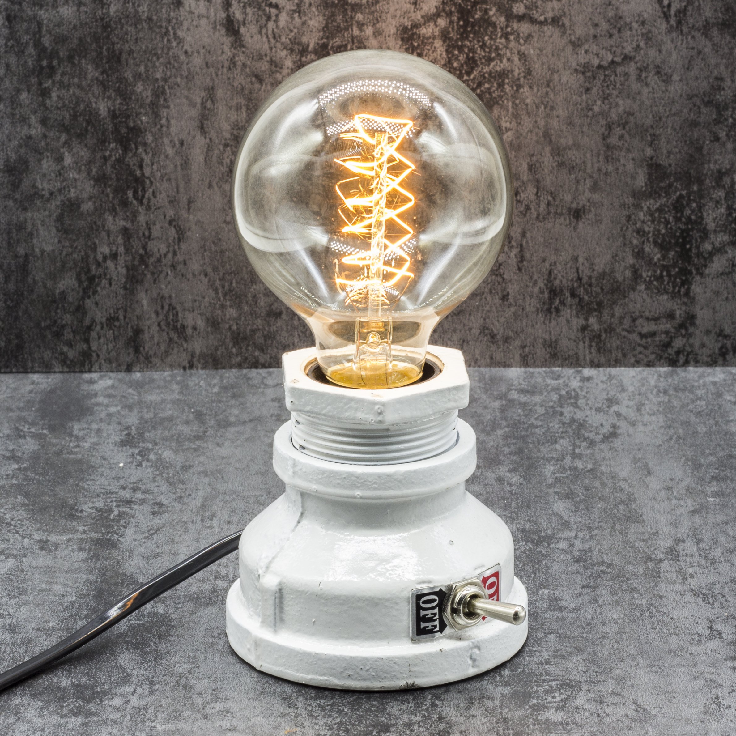 Photo 1 of **no bulb included**
Y-Nut Loft Style Lamp, Corporal White Steampunk Industrial Vintage Style, Water Pipe Table Desk Light with Dimmer, Aged Rustic Metal (White) ***Replace The Bulb with dimmable Bulbs only?