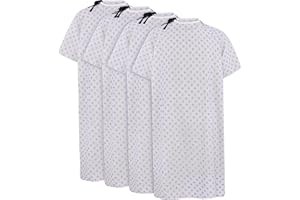 Utopia Care 4 Pack Cotton Blend Hospital Gown, Back Tie, 45" Long & 61" Wide, Patient Gowns Comfortably Fits Sizes up to 2XL