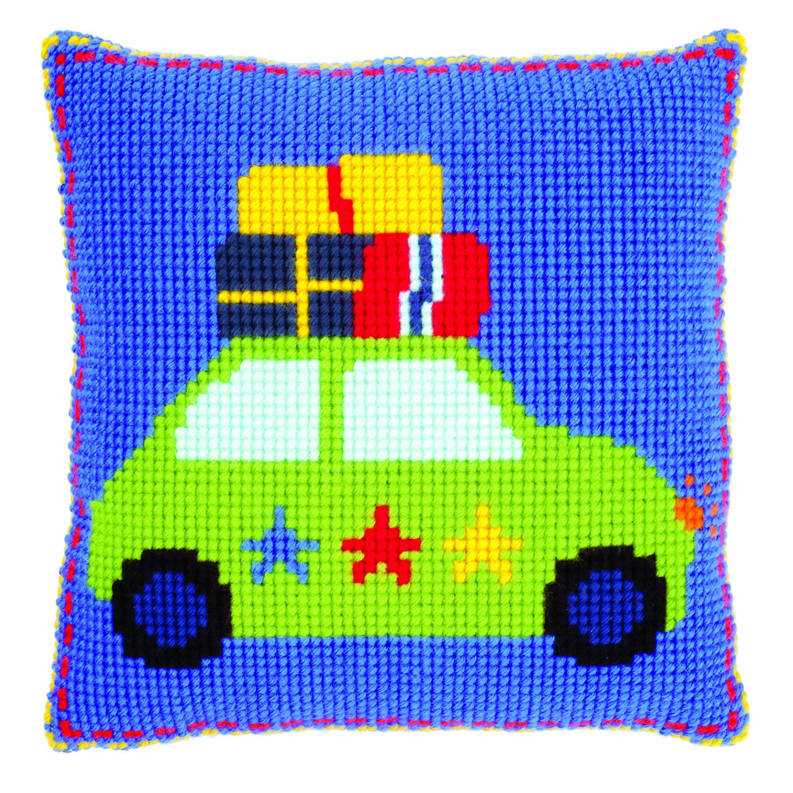 Vervaco Cross Stitch Cushion Holiday by CAR, Approx. 40 x 40 cm