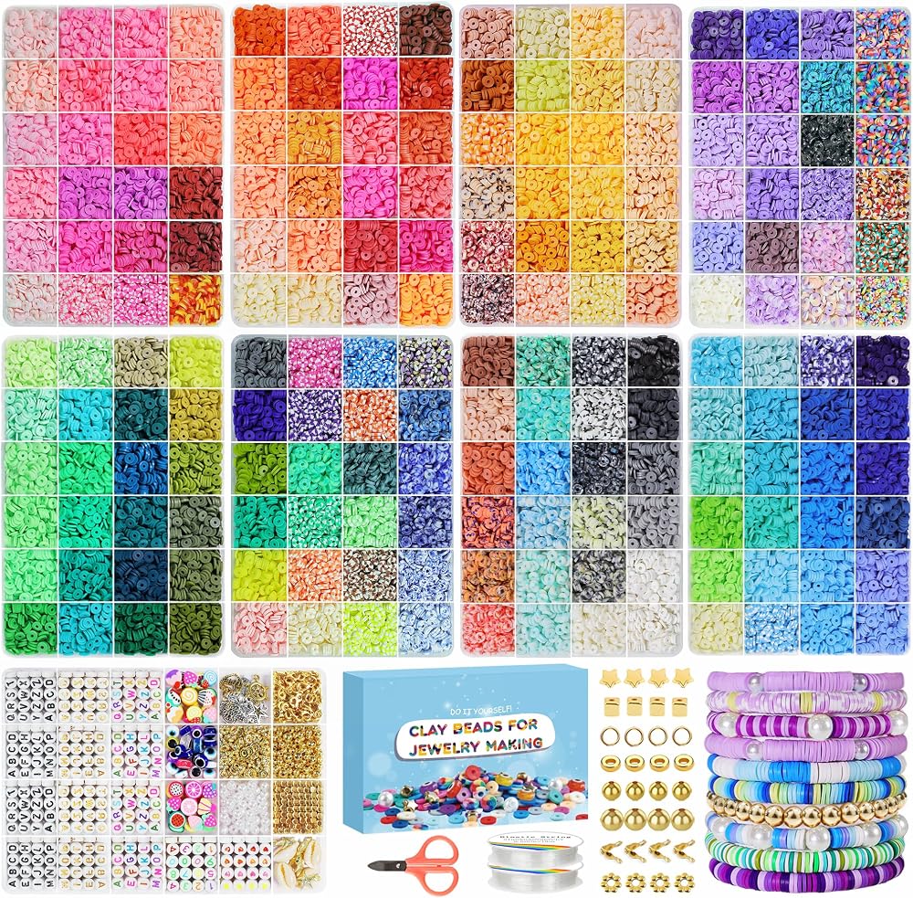Fournine 31000Pcs Clay Beads Kit 192 Colours Bead Jewelry Making Kids