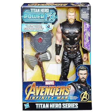 Hasbro Avengers E0616EW0 - Marvel Titan Hero Thor Actionfigur, mit Power FX Pack