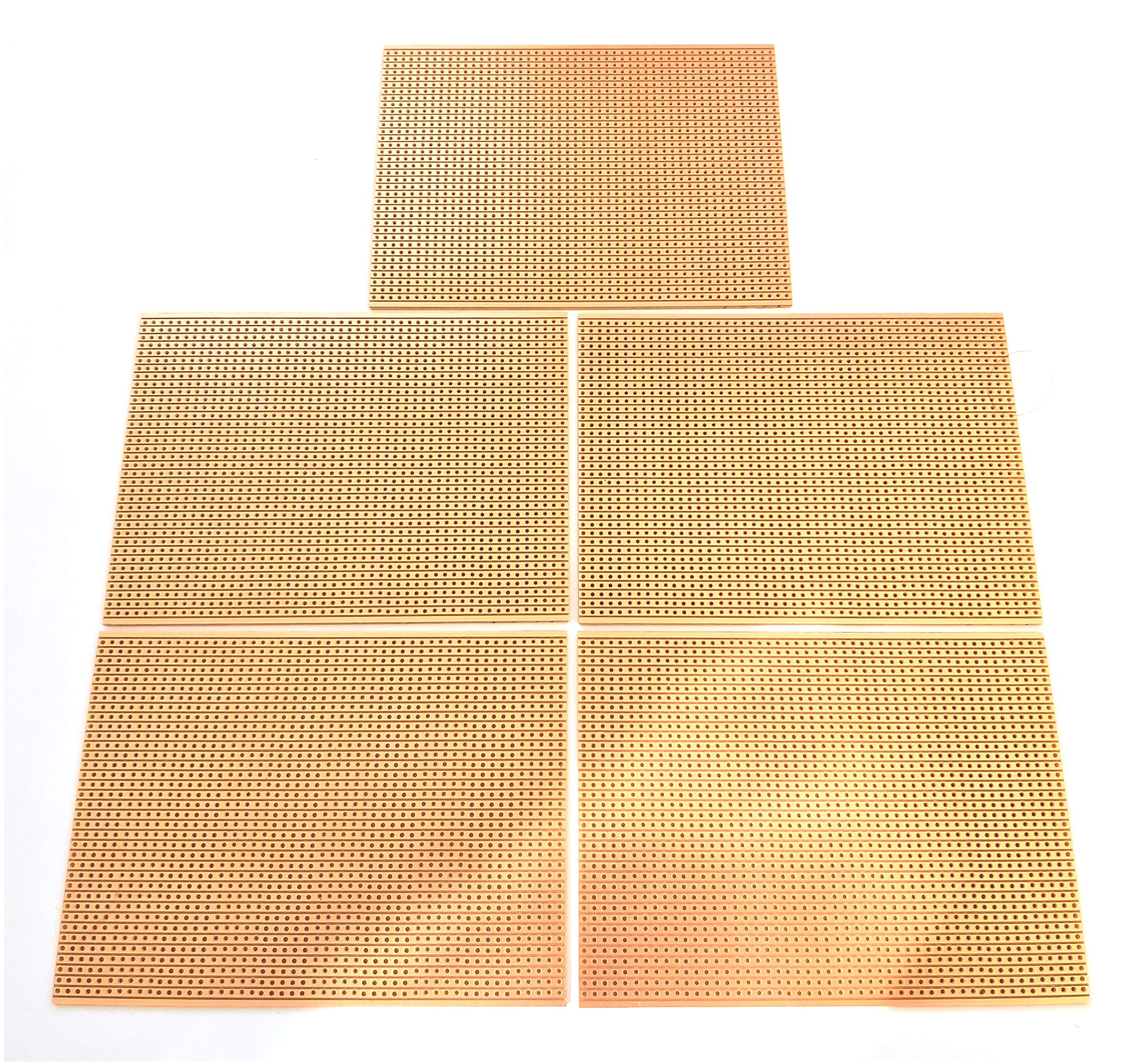 Rk Education Copper Veroboard/Stripboard for PCB Prototyping - Large 95x127mm, Pack of 5