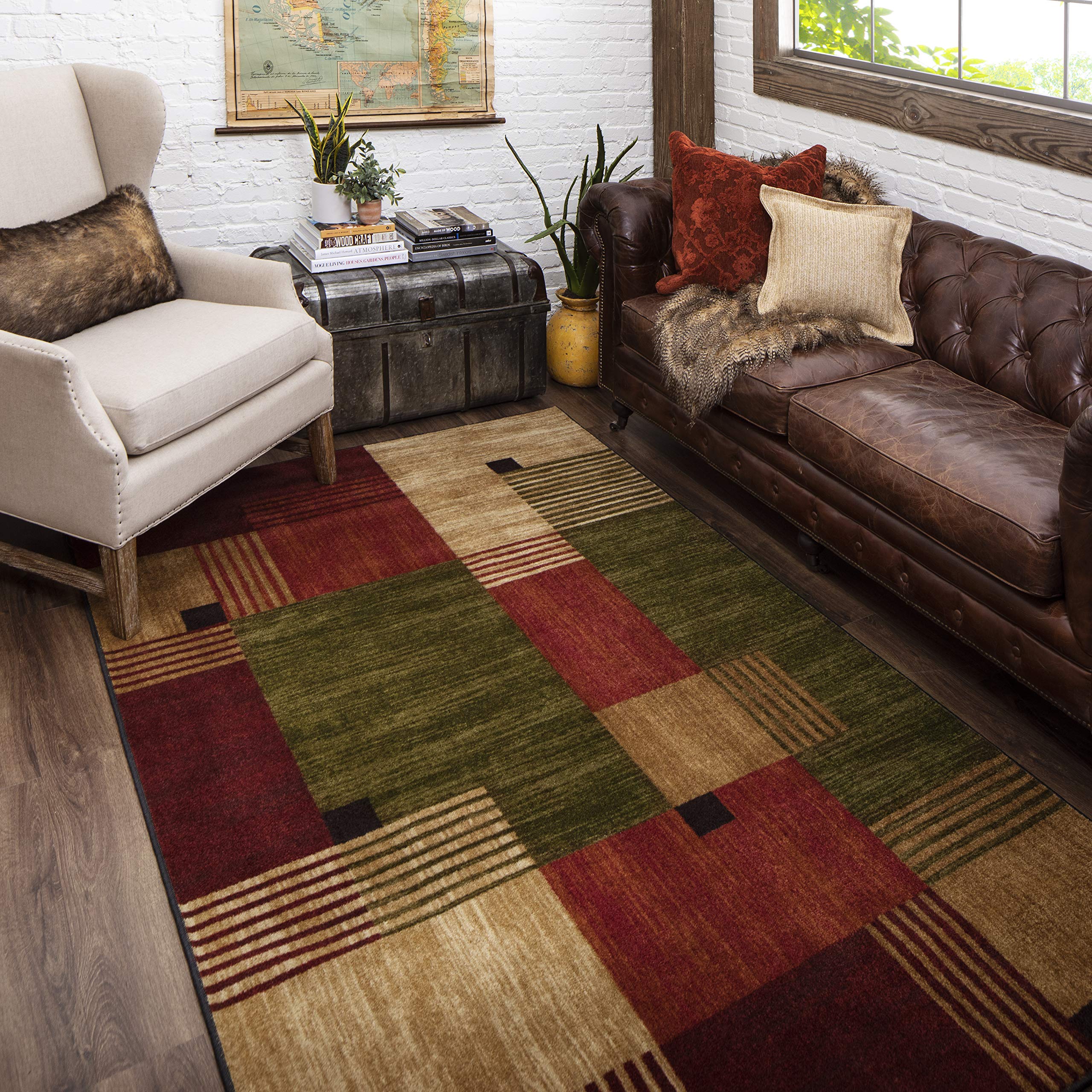 Photo 1 of Mohawk Home Alliance Modern Geometric 6' x 9' Area Rug - Red - Perfect for Living Room, Dining Room, Office