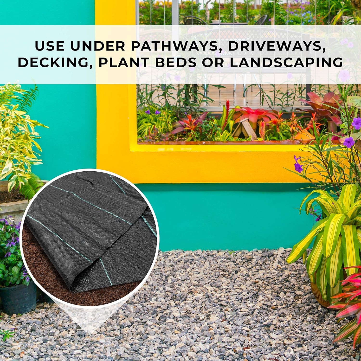 GardenKraft 10069 Heavy Duty Weed Control Fabric / 10m Coverage from 2 Individual 5m x 2m Barrier Rolls/Multi-Purpose Garden Landscaping Ground Cover - Image 5