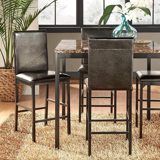 Metal Upholstered Counter Height Dining Chairs (Set of 4