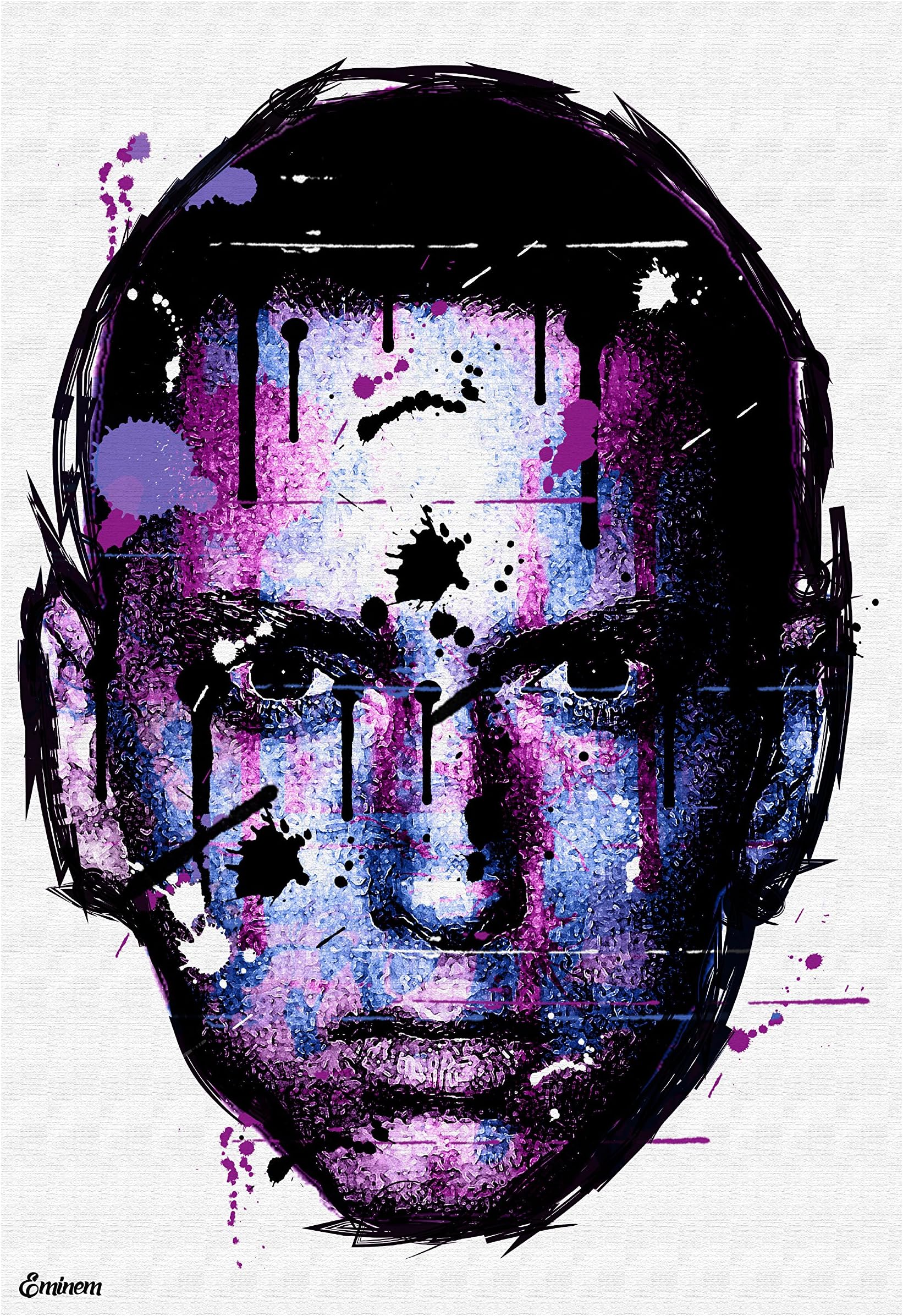 Eminem Artwork/Eminem Print/Eminem Poster/Hip-Hop Art/Graffiti Print/Framed or Unframed/Digital Art Poster/Street Art/Poster