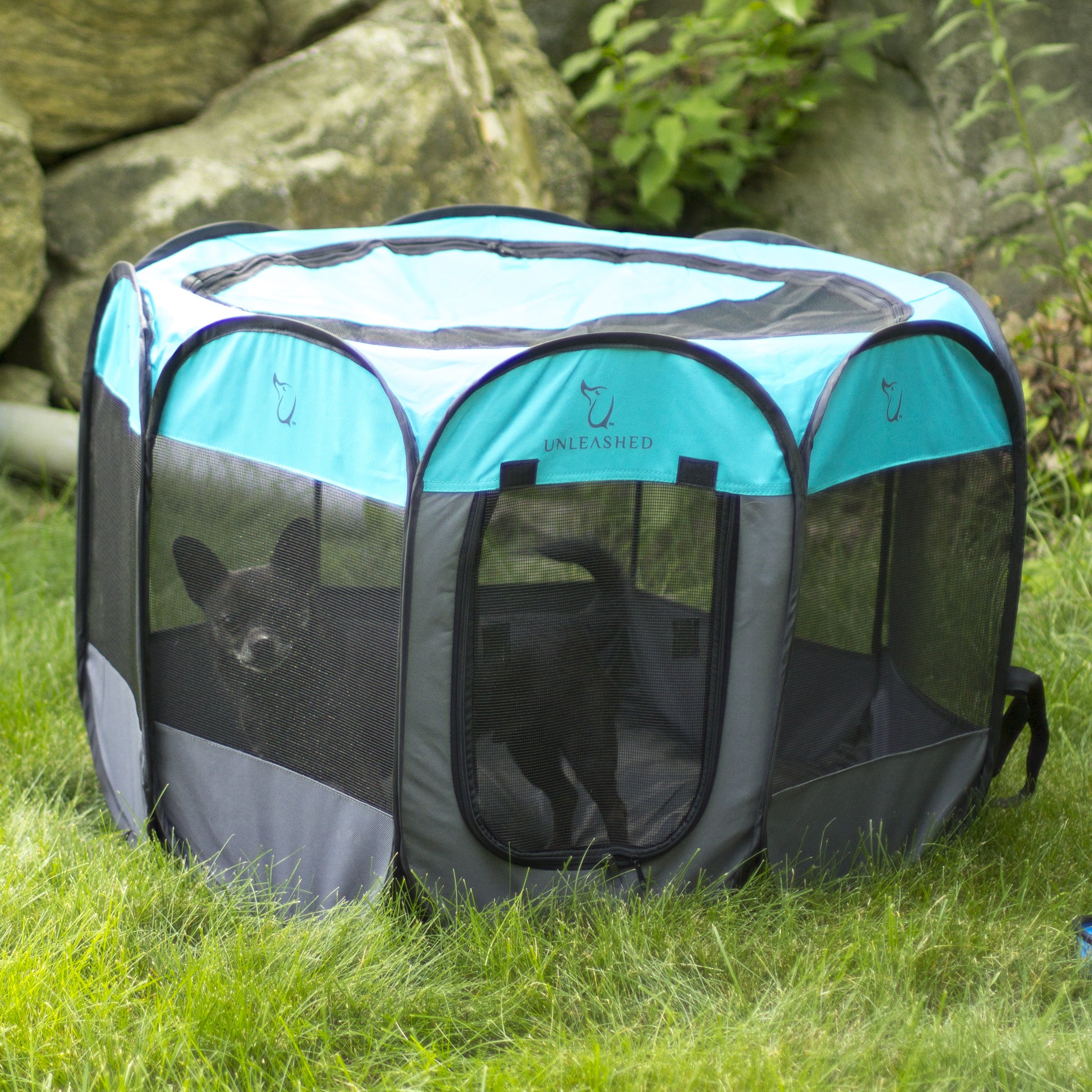 Foldable Pet Playpen Unleashed Pets Portable Collapsible Travel Pen Dog