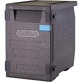 Cambro GoBox Insulated Lightweight Thermal Hot Box and Food Pan Carrier (EPP400 - Holds Four 4 Inch Pans) - Hotbox and Food Warmer for Catering &amp; Transport - Front Load (Gray)