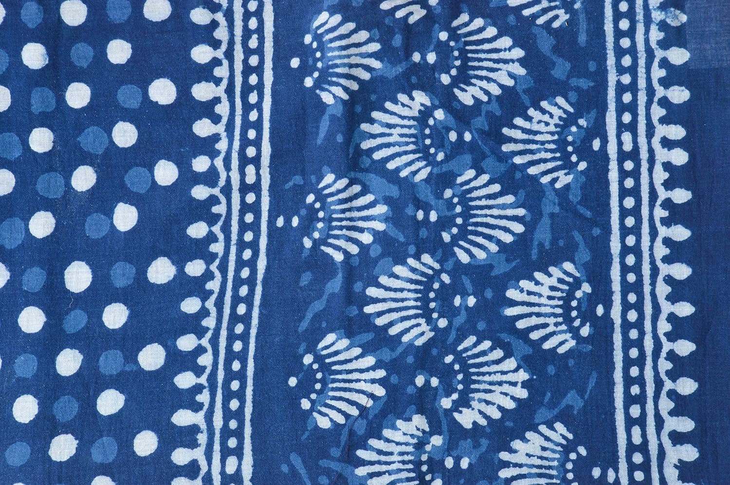 guru kripa enterprises women's stole (blue) size(170cm x 55cm) handblock printed