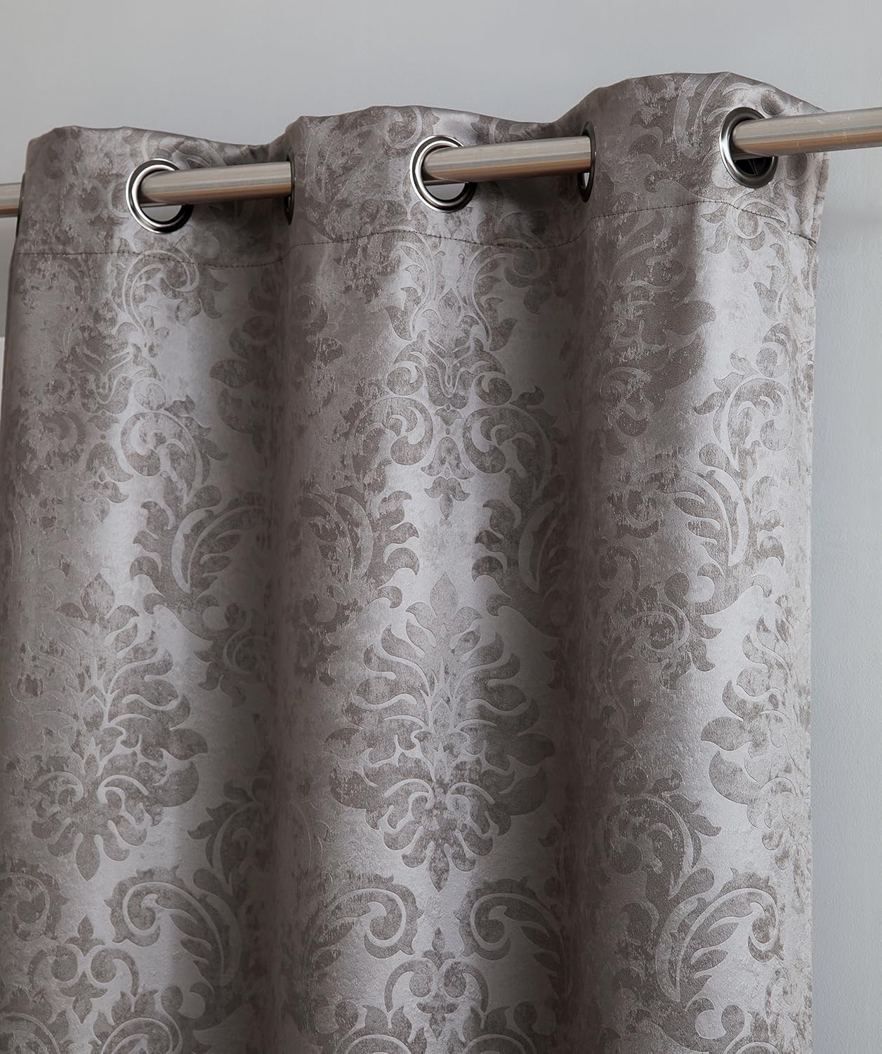 AsaTex Loretta - 1 Embossed Patio Extra Wide Curtain Panel with 16 Grommets - Thermal Weaved Blackout - Noise Reduction Fabric - Ideal for Sliding and Patio Doors (Patio 102 W x 84, Charcoal)