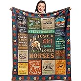 Ruvinzo Horse Gifts for Women & Girls, Equestrian Blanket 60" x 50" - Horse Themed Gift Ideas