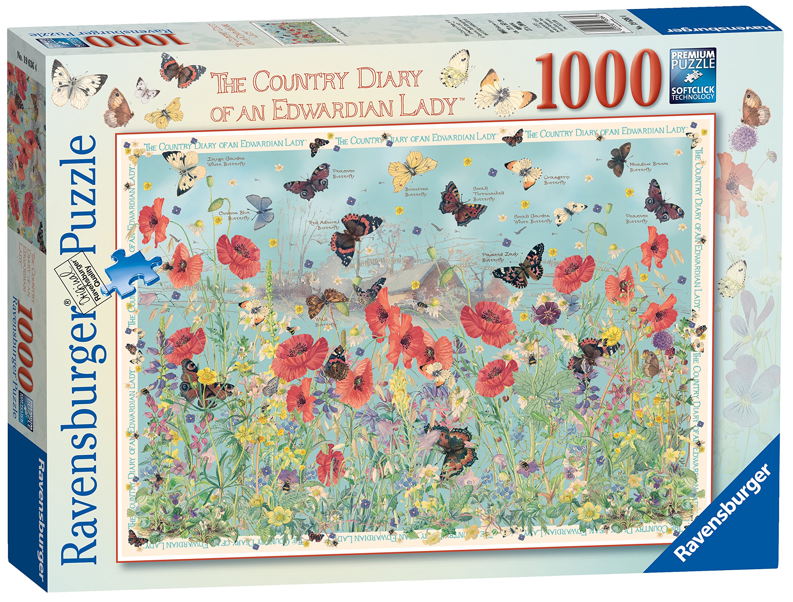 Ravensburger Country Diary of an Edwardian Lady, Jewels of the Air (butterflies) 1000pc Jigsaw Puzzle