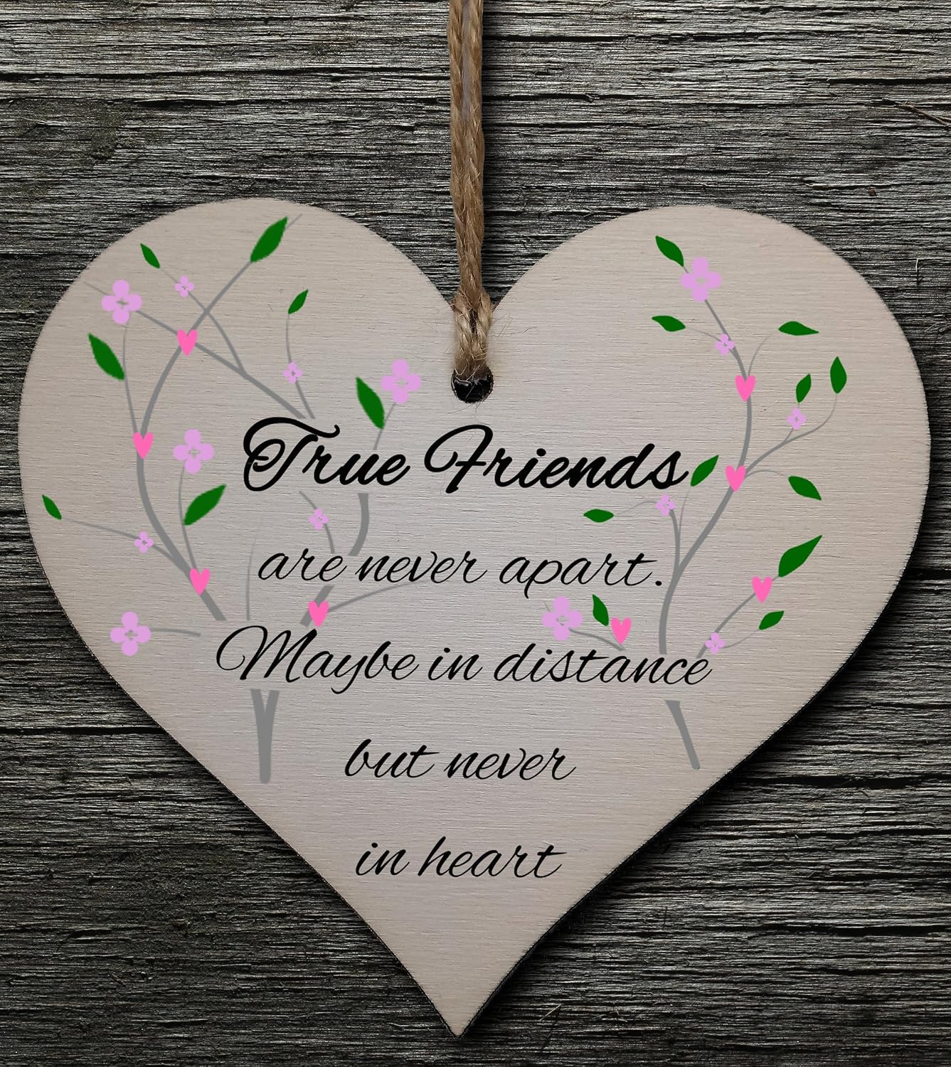 Friendship Heart Gift Plaque, Wooden Hanging Sign with Sentimental Message, Best Friend, Work Friend or BFF Present - Image 3
