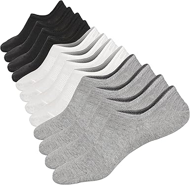 No Show Low Cut Socks for Mens and Womens Cotton Casual Ankle Anti-Slide Reinforced Socks 6 Pack Size S/M/L/XL