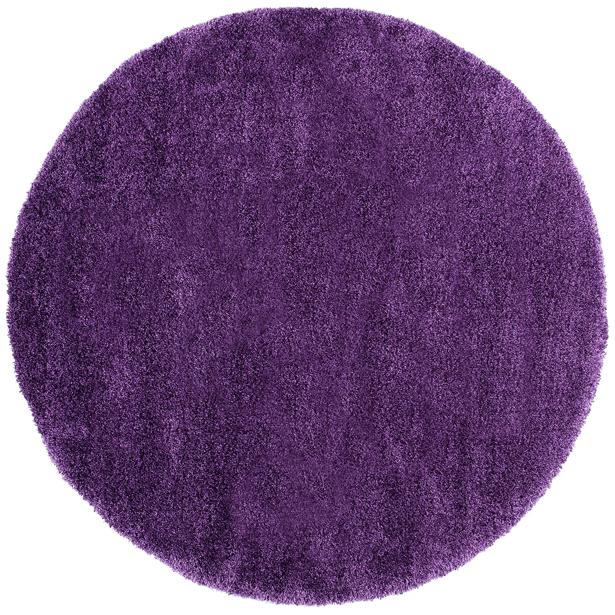 SAFAVIEH Milan Shag Collection Area Rug - 9' Round, Purple, Solid Design, Non-Shedding & Easy to Clean, Plush Thick Pile, Ideal for Living Room, Bedroom (SG180-7373) Image