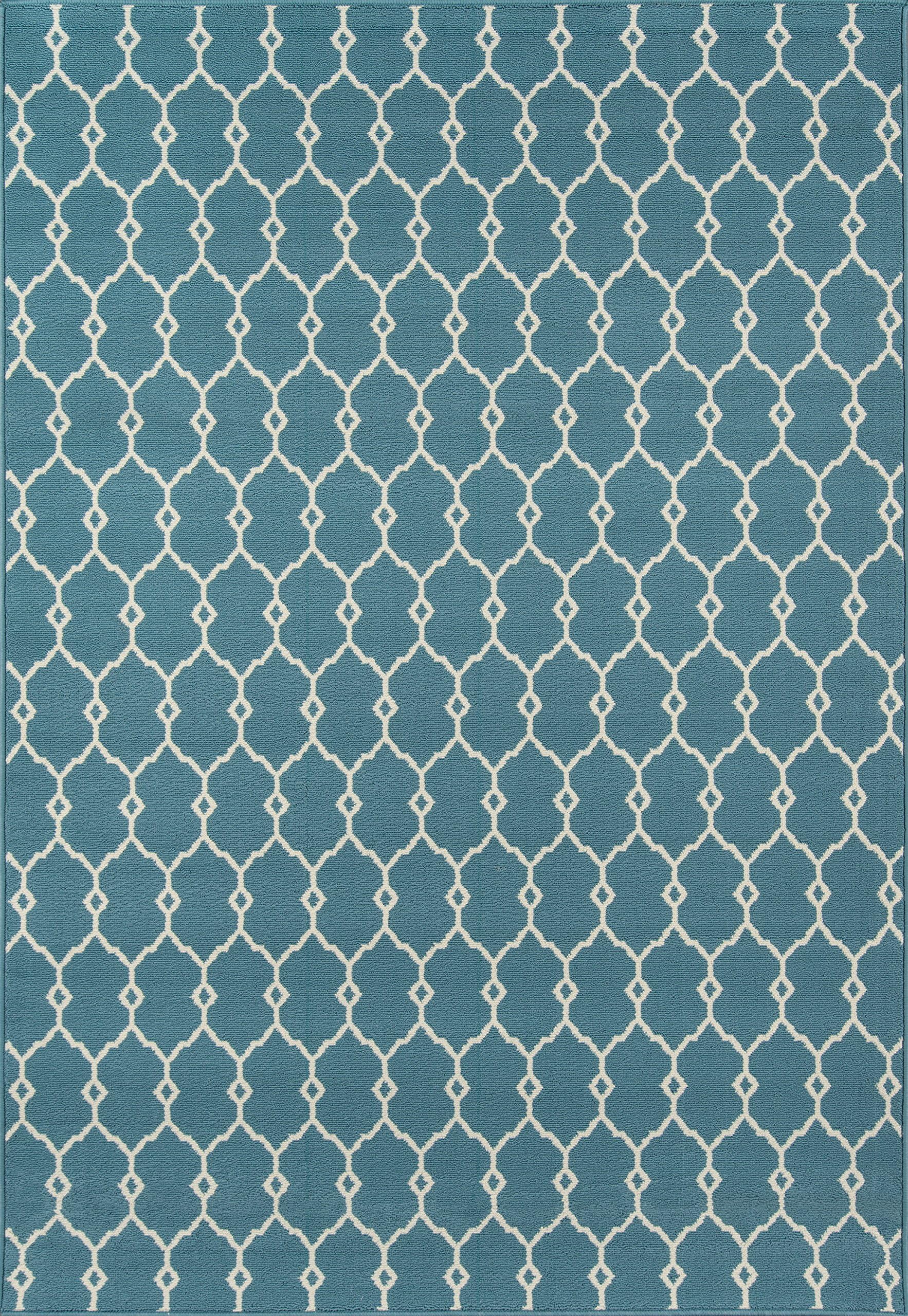 Momeni Rugs , Baja Collection Contemporary Indoor & Outdoor Area Rug, Easy to Clean, UV protected & Fade Resistant, 1'8" x 3'7", Blue