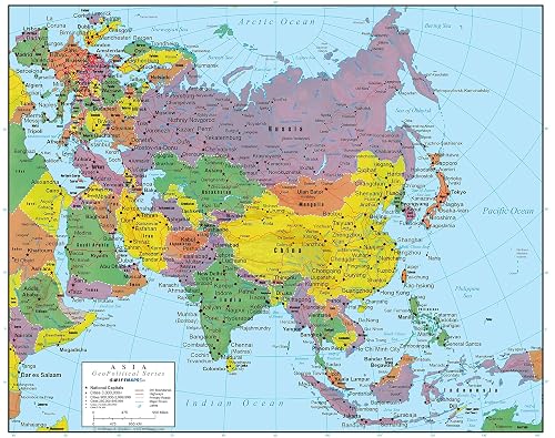 Swiftmaps Asia Wall Map GeoPolitical Edition (18x22 Laminated) in Kenya ...