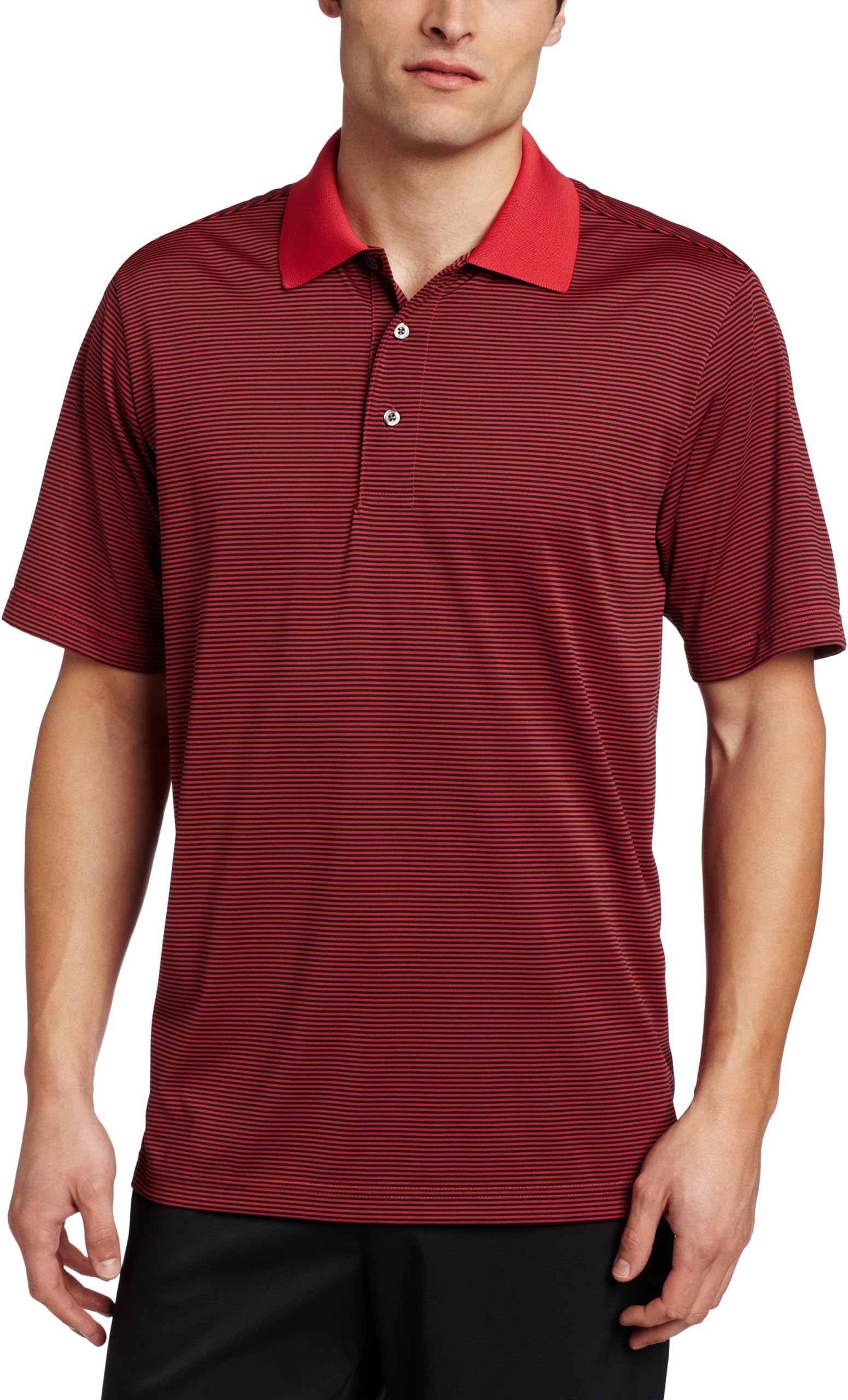 Jack Nicklaus Men's Cool Plus Bayfront Stripe Short Sleeve Polo Shirt