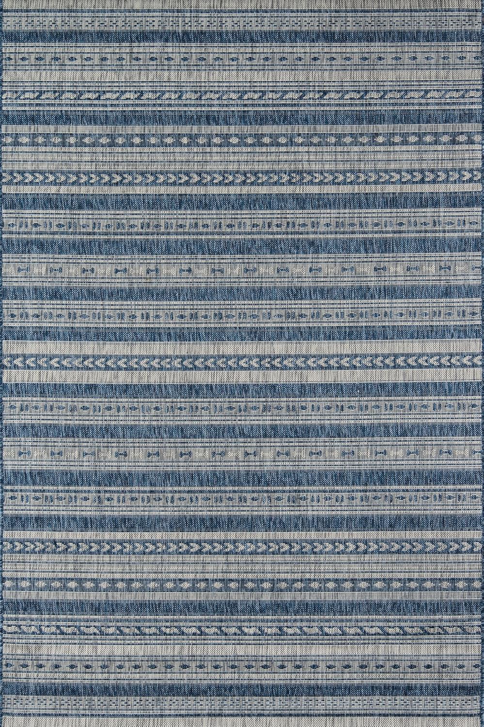 Novogratz Villa Collection Tuscany Indoor/Outdoor Area Rug, 5'3" x 7'6", Blue