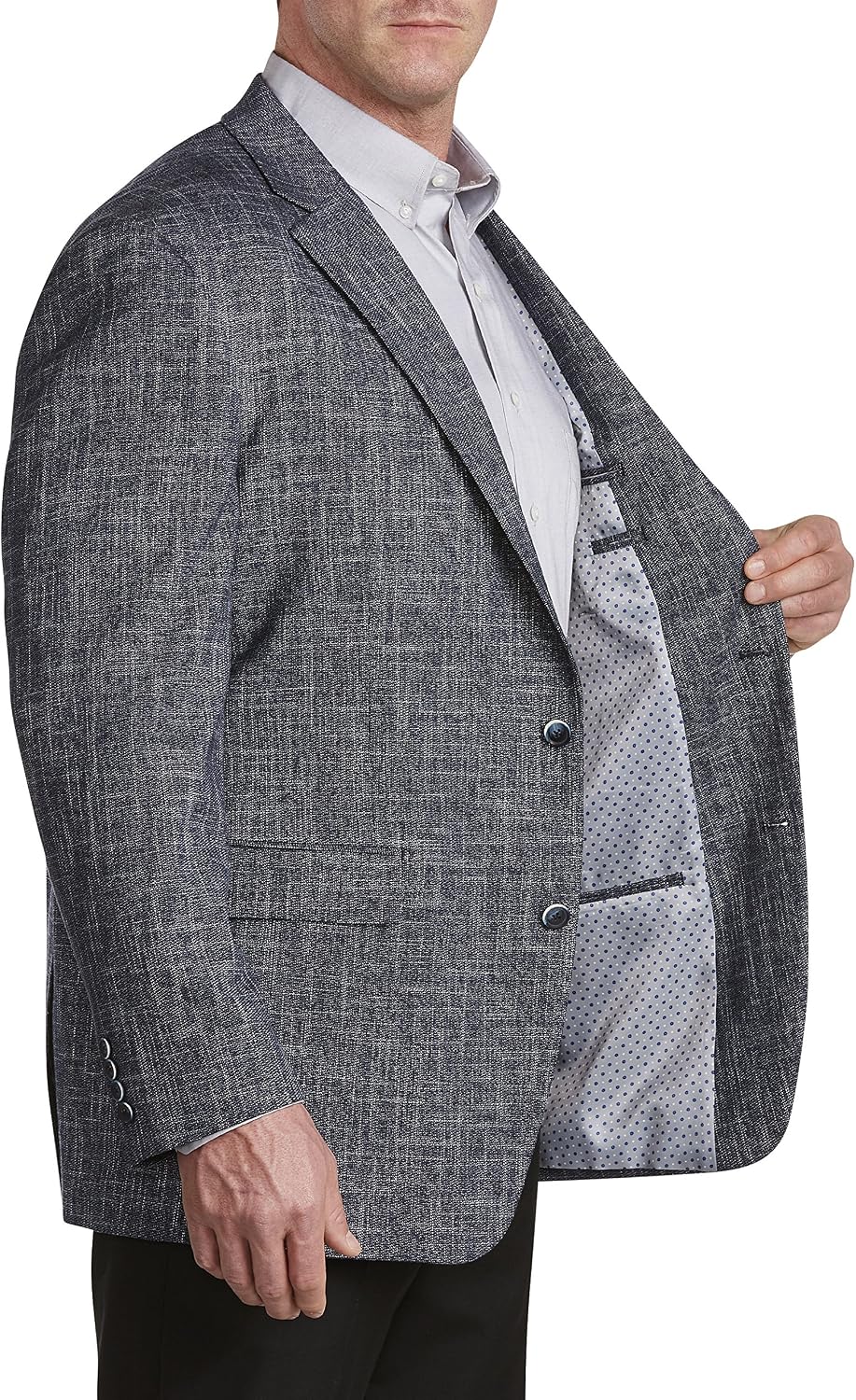 Tall Textured Sport Coat 4XL Navy Suits 