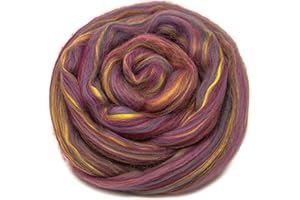 LIVING DREAMS YARN Merino and Rayon Derived from Bamboo Fiber Blend. Super Soft Combed Top Roving for Hand Spinning, Needle Felting, Wet Felting, soap Making and Dryer Balls. Golden Dawn