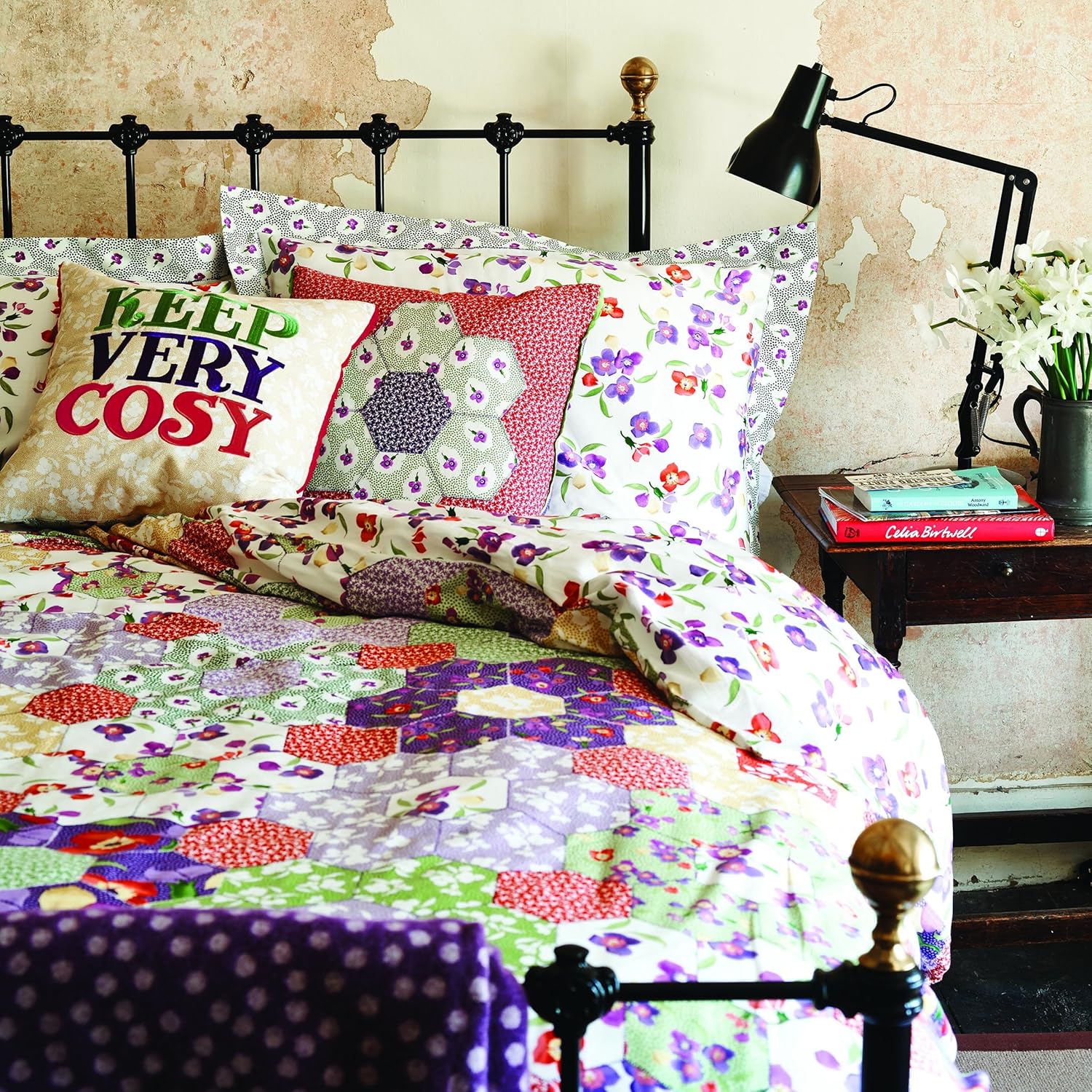 Emma Bridgewater Wallflower Floral Patchwork Duvet Cover, Percale